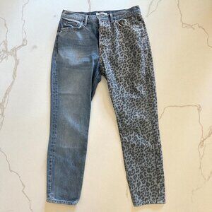GRLFRIEND Animal Print Straight Leg Jeans Size 29
